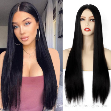 New Arrival wholesale price natural black Synthetic Hair lace Wigs With Colorful  Pre-Plucked Big Factory Stock